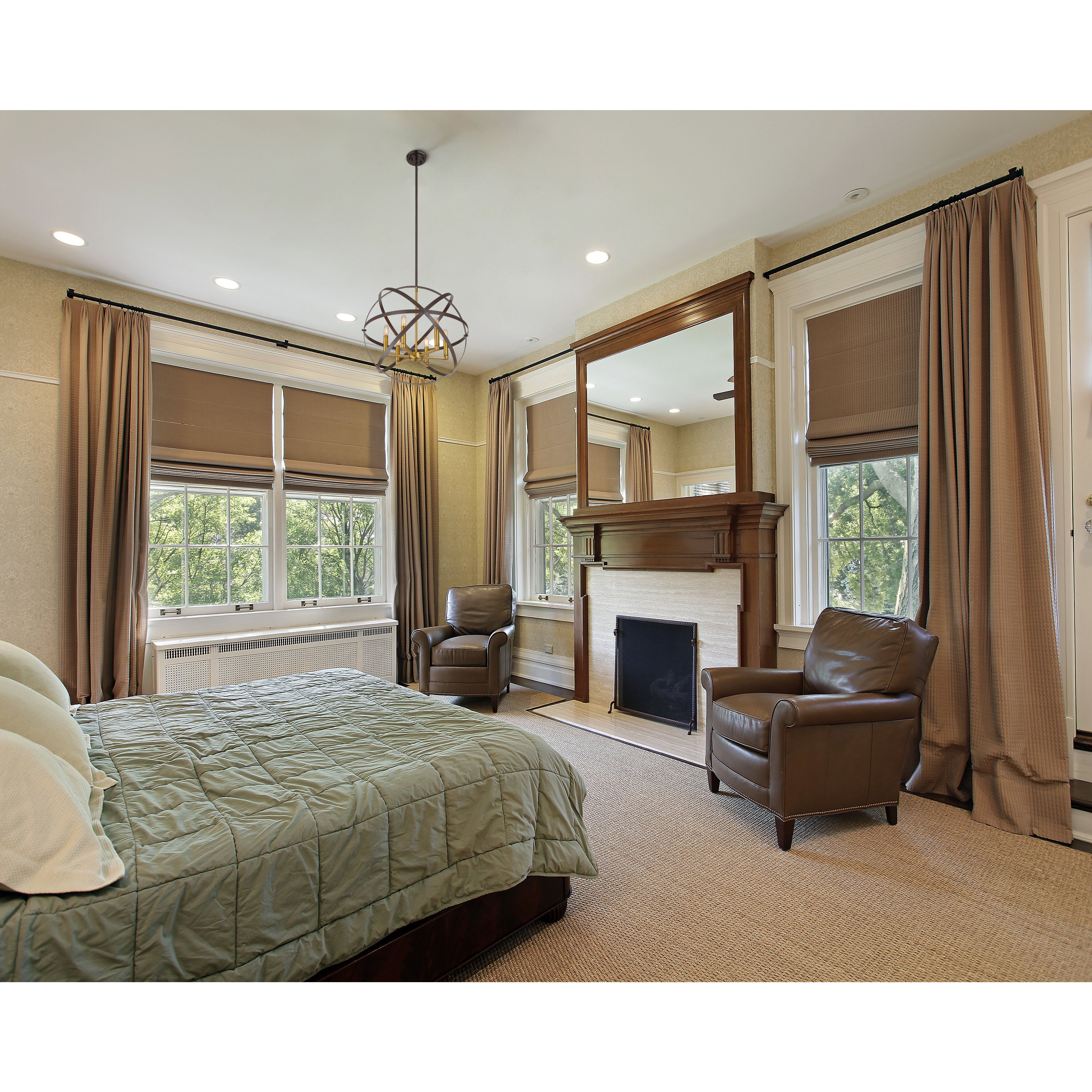 Cavallo 6 Light 24 inch Hammered Bronze and Olde Brass Chandelier Ceiling Light