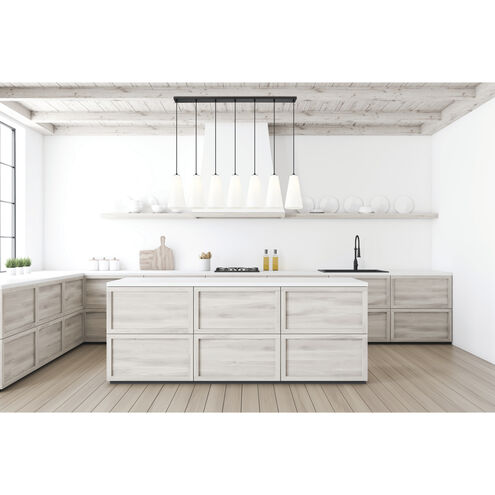 Farrell 7 Light 54 inch Matte Black Linear Chandelier Ceiling Light