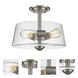 Annora 3 Light 13.75 inch Brushed Nickel Semi Flush Mount Ceiling Light