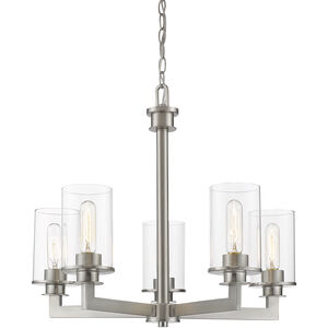Savannah 5 Light 24 inch Brushed Nickel Chandelier Ceiling Light