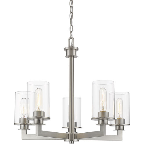 Savannah 5 Light 24 inch Brushed Nickel Chandelier Ceiling Light