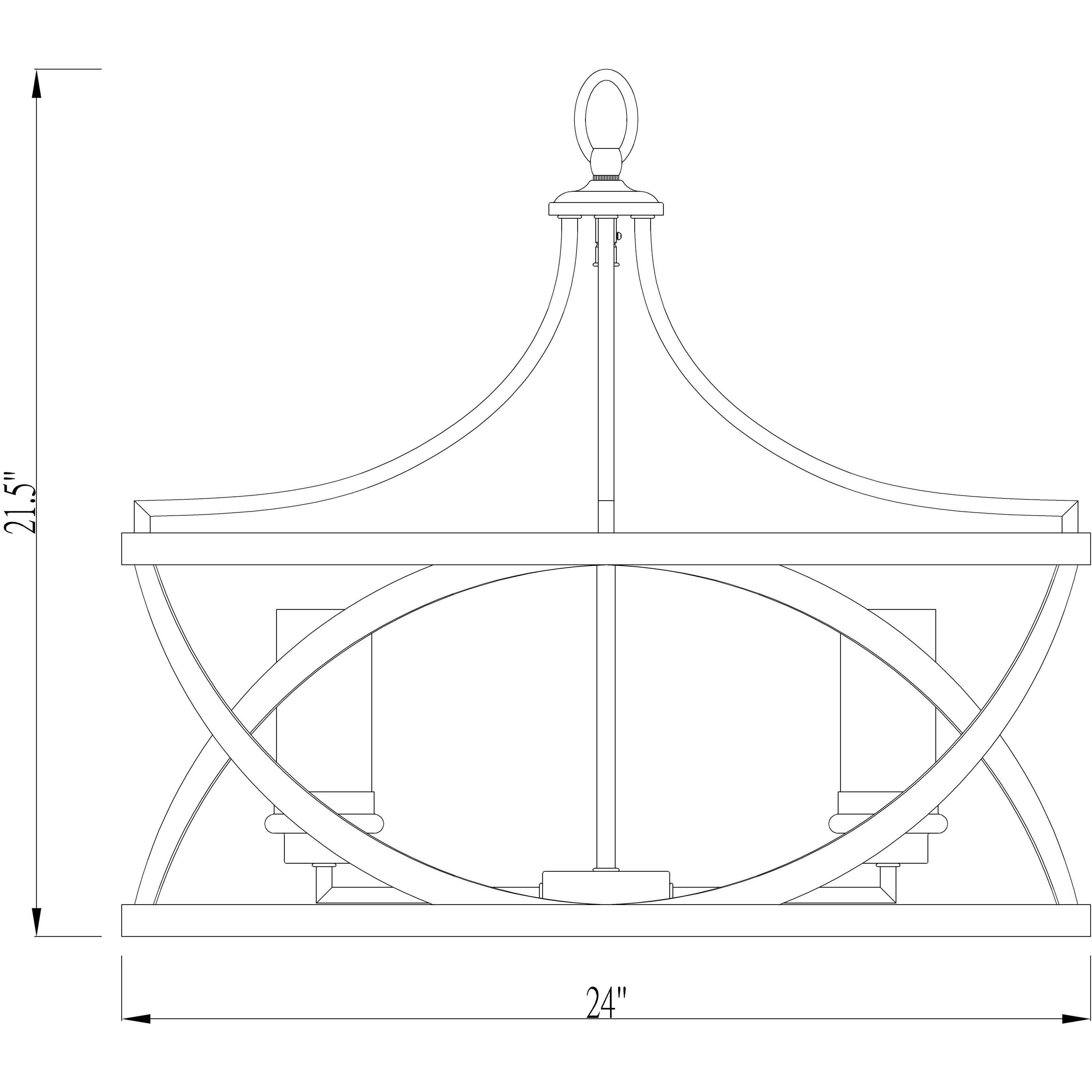 Malcalester 6 Light 24 inch Matte Black and Brushed Nickel Chandelier Ceiling Light