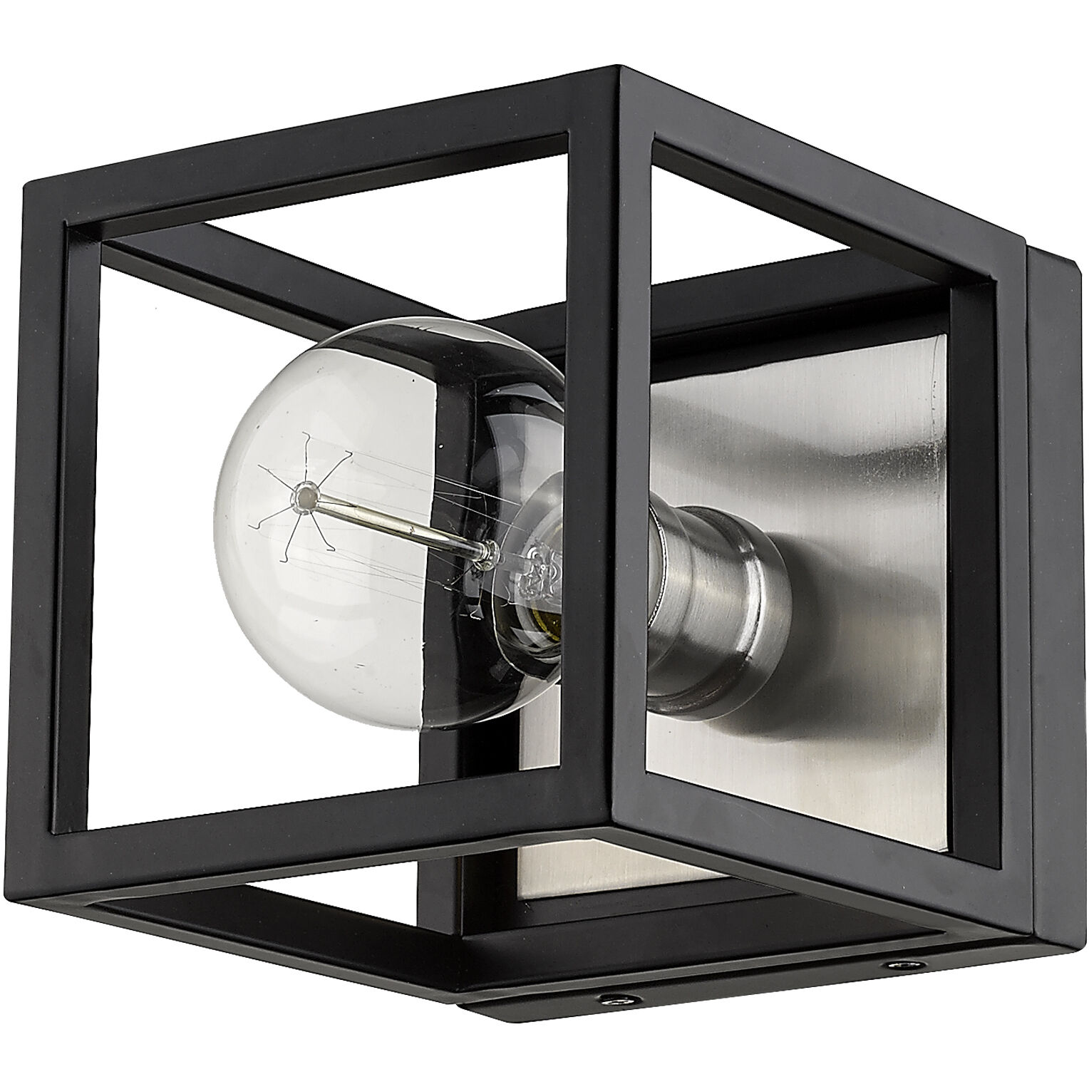 Kube 1 Light 5.75 inch Matte Black and Brushed Nickel Wall Sconce Wall Light