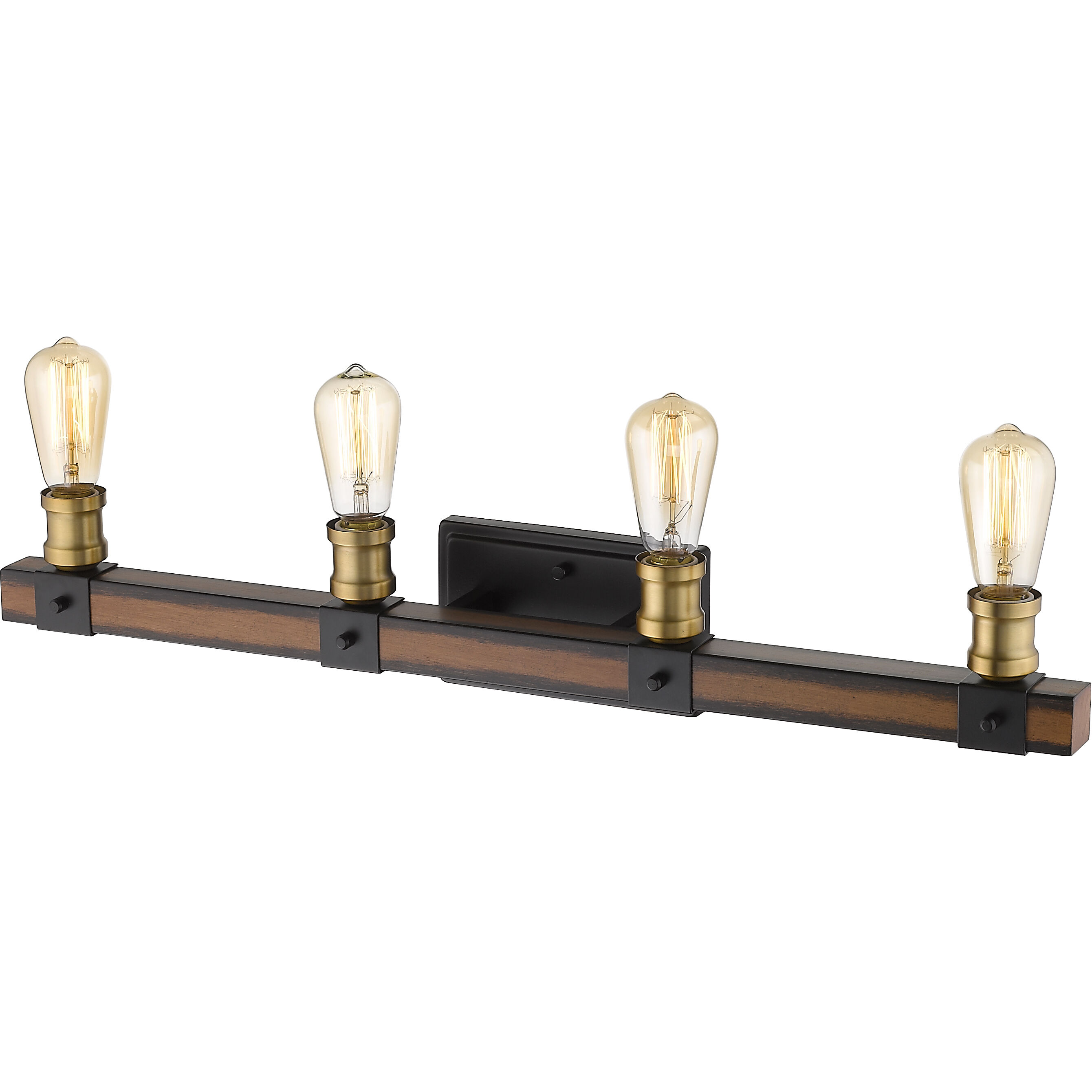 Kirkland 4 Light 30 inch Rustic Mahogany Vanity Wall Light