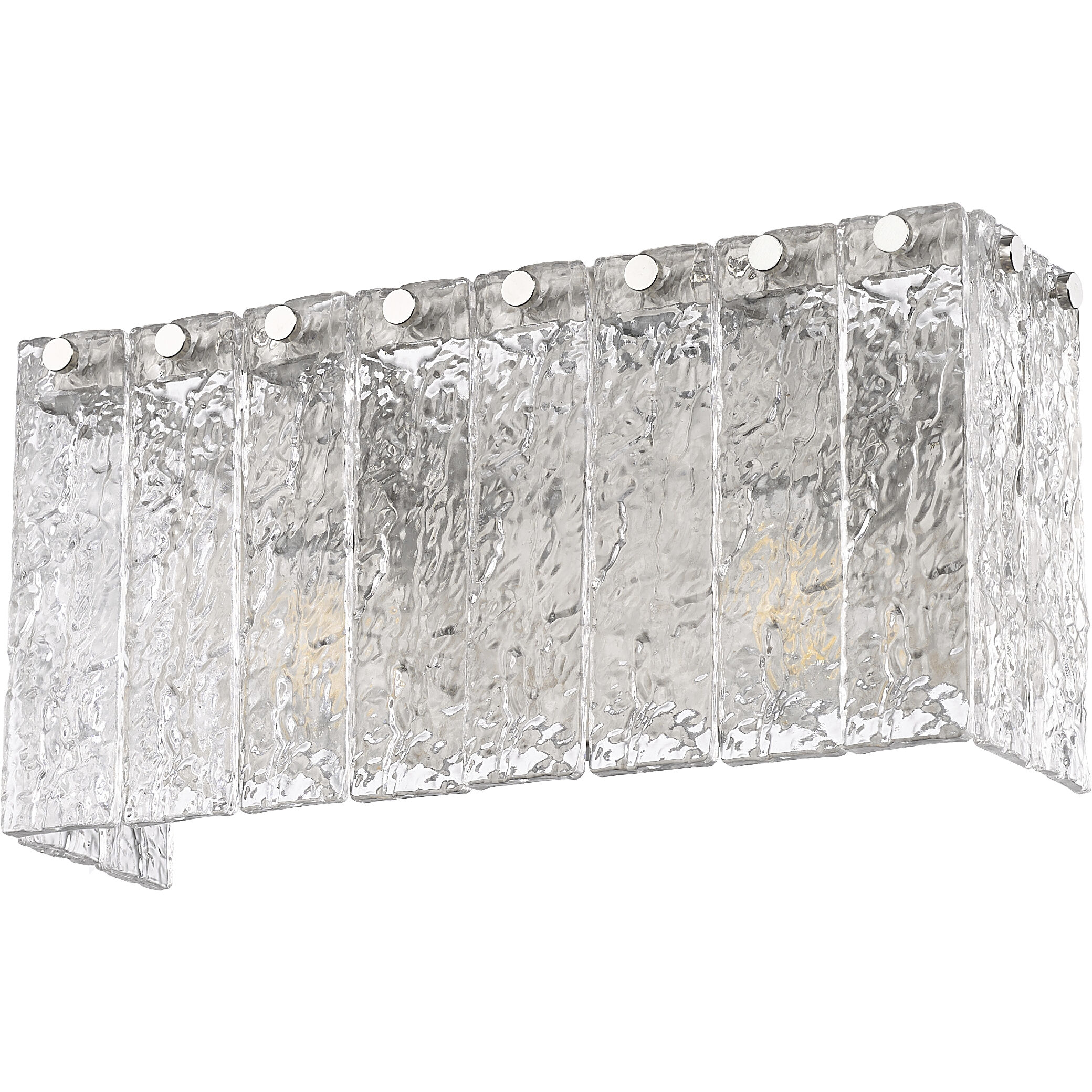 Glacier 2 Light 15 inch Brushed Nickel Vanity Wall Light