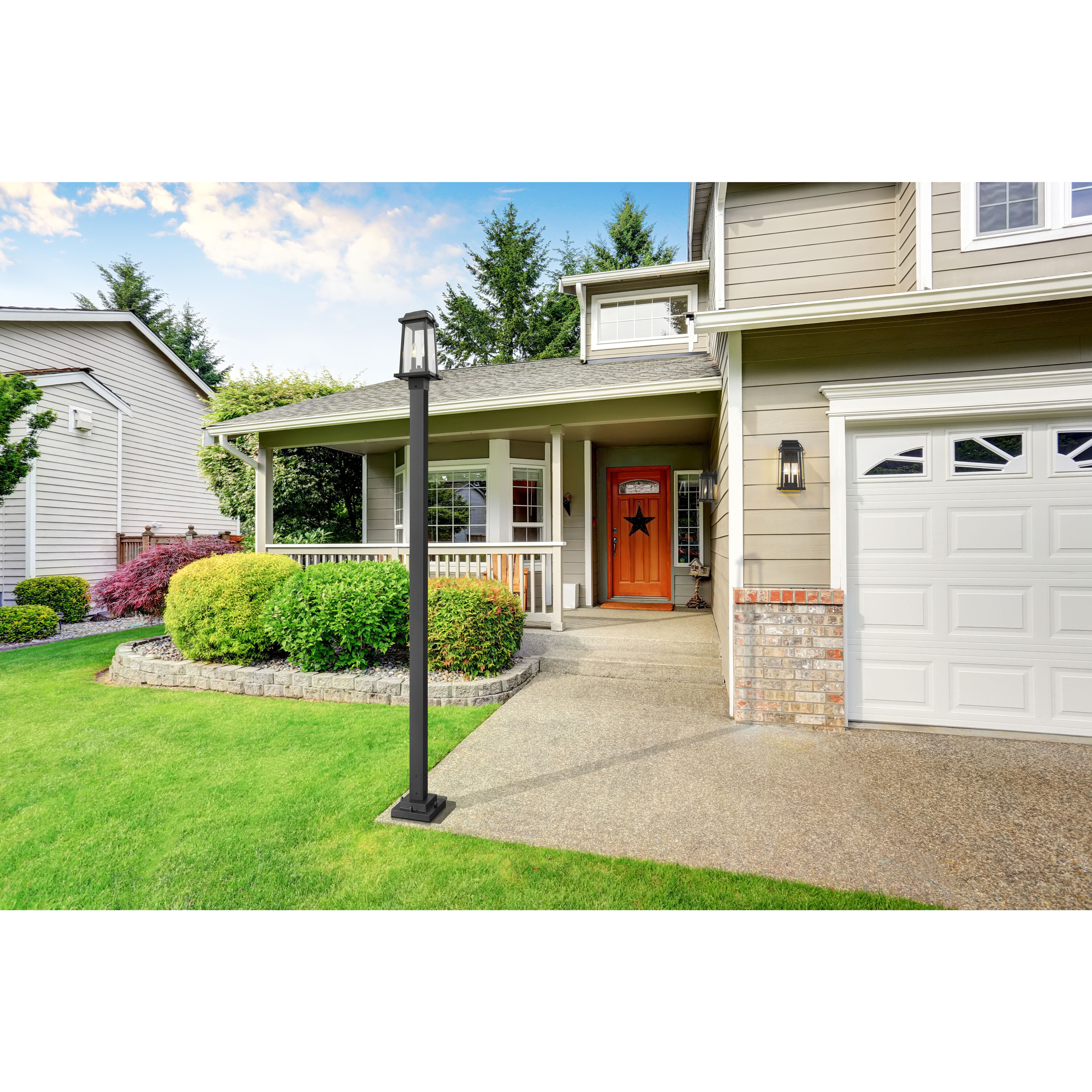 Millworks 2 Light 110.25 inch Black Outdoor Post Mounted Fixture