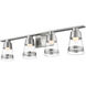 Ethos LED 32 inch Brushed Nickel Vanity Wall Light in Clear Glass