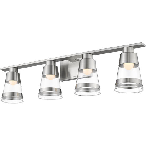 Ethos LED 32 inch Brushed Nickel Vanity Wall Light in Clear Glass