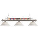 Shark 3 Light 60 inch Brushed Nickel Billiard Ceiling Light in White Mottle Glass