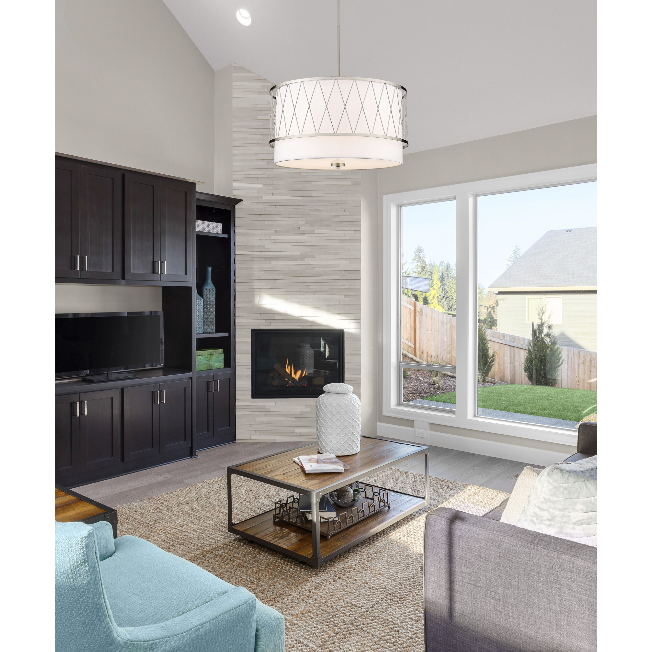 Dalton 4 Light 24 inch Brushed Nickel Pendant Ceiling Light