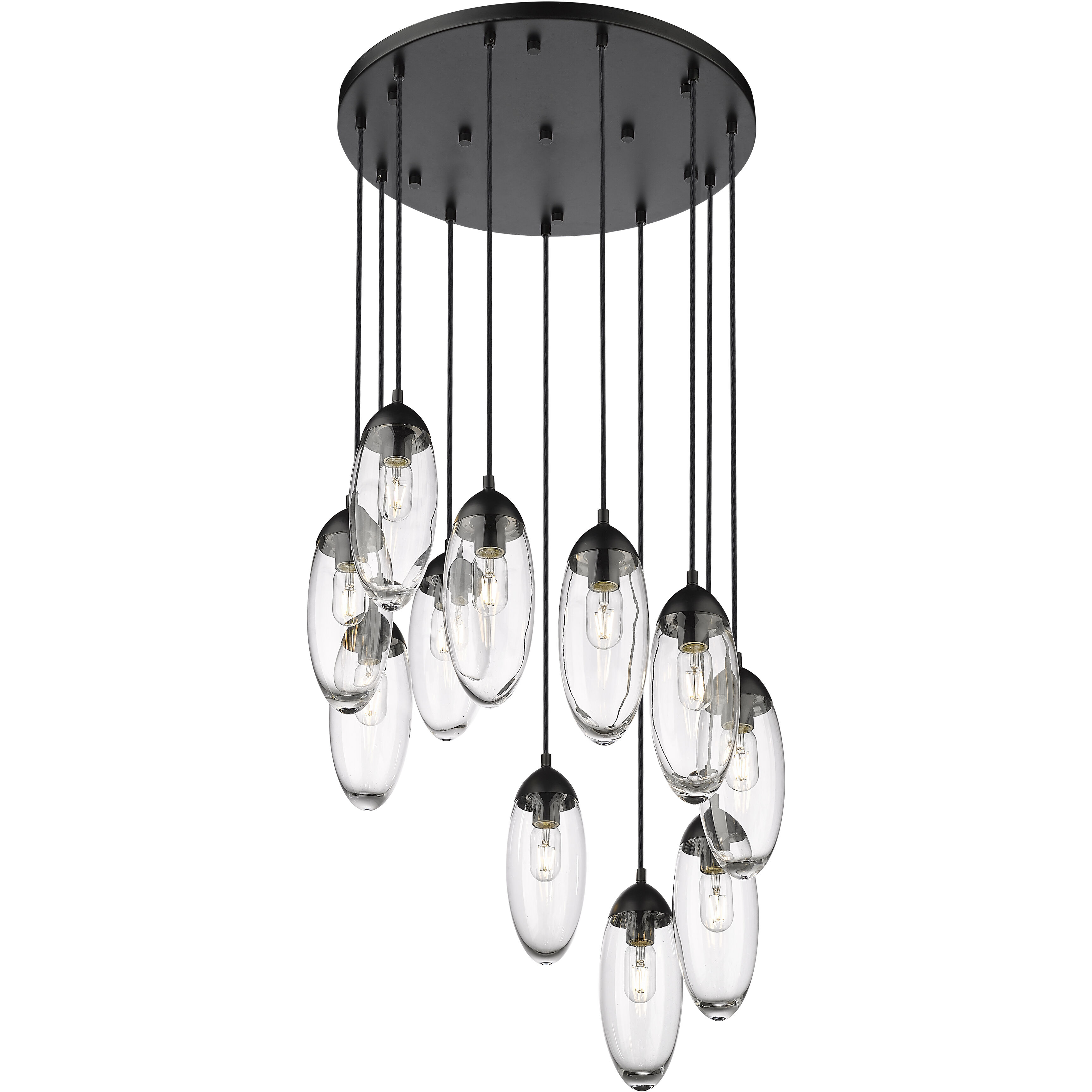 Arden 11 Light 24 inch Matte Black Chandelier Ceiling Light