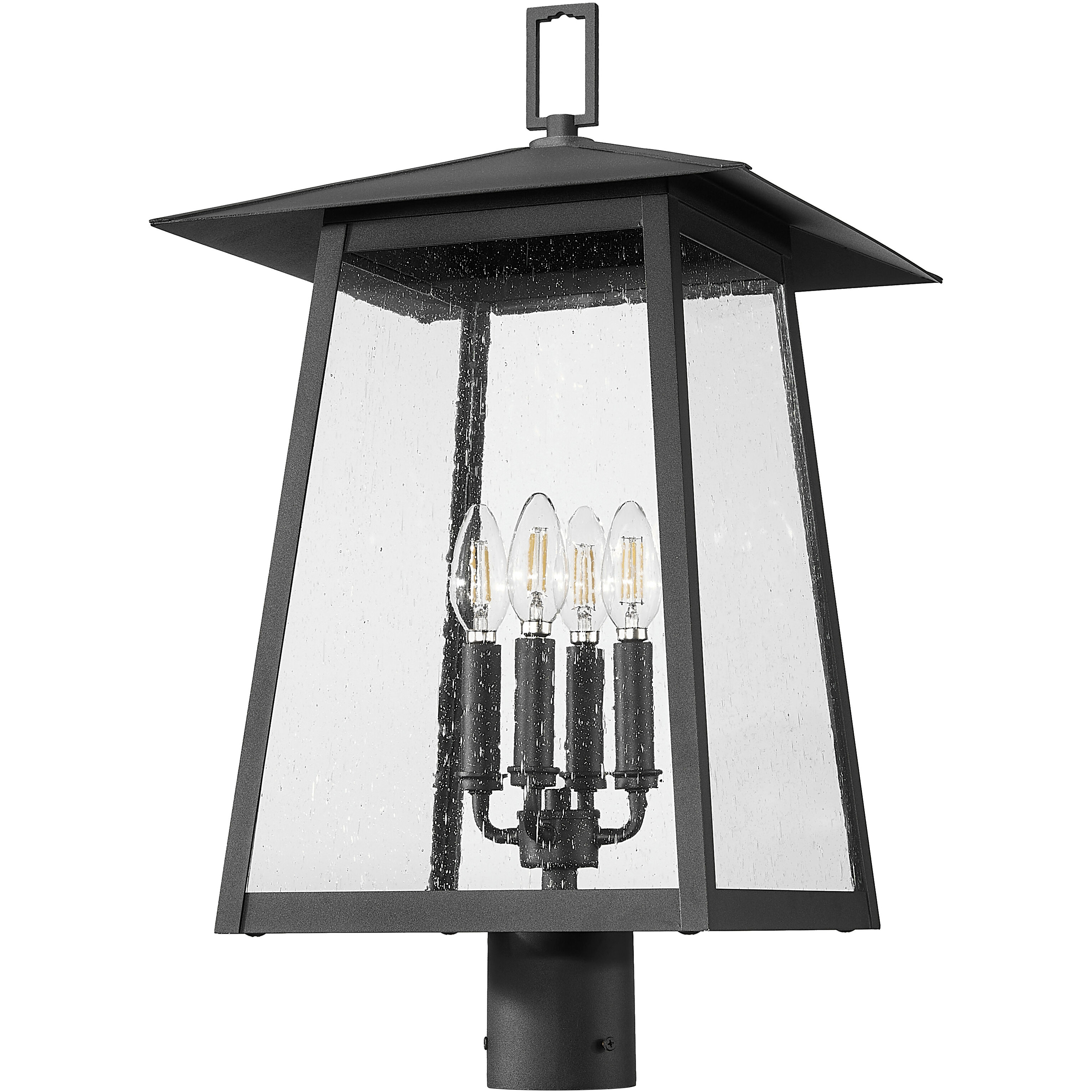 Rainer 4 Light 24.25 inch Black Outdoor Post Mounted Fixture in G9