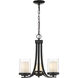 Willow 3 Light 16 inch Matte Black Chandelier Ceiling Light