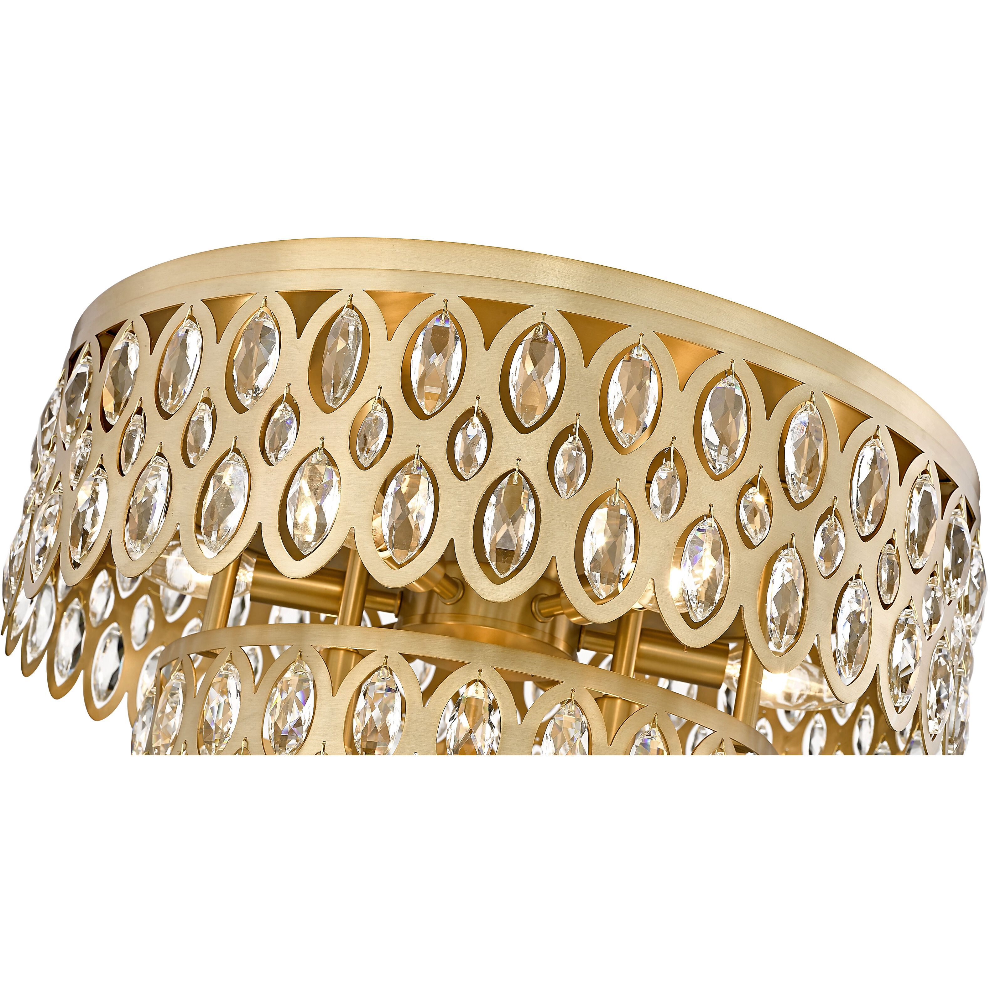 Dealey 9 Light 20 inch Heirloom Brass Flush Mount Ceiling Light