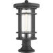 Jordan 1 Light 19.75 inch Black Outdoor Pier Mounted Fixture