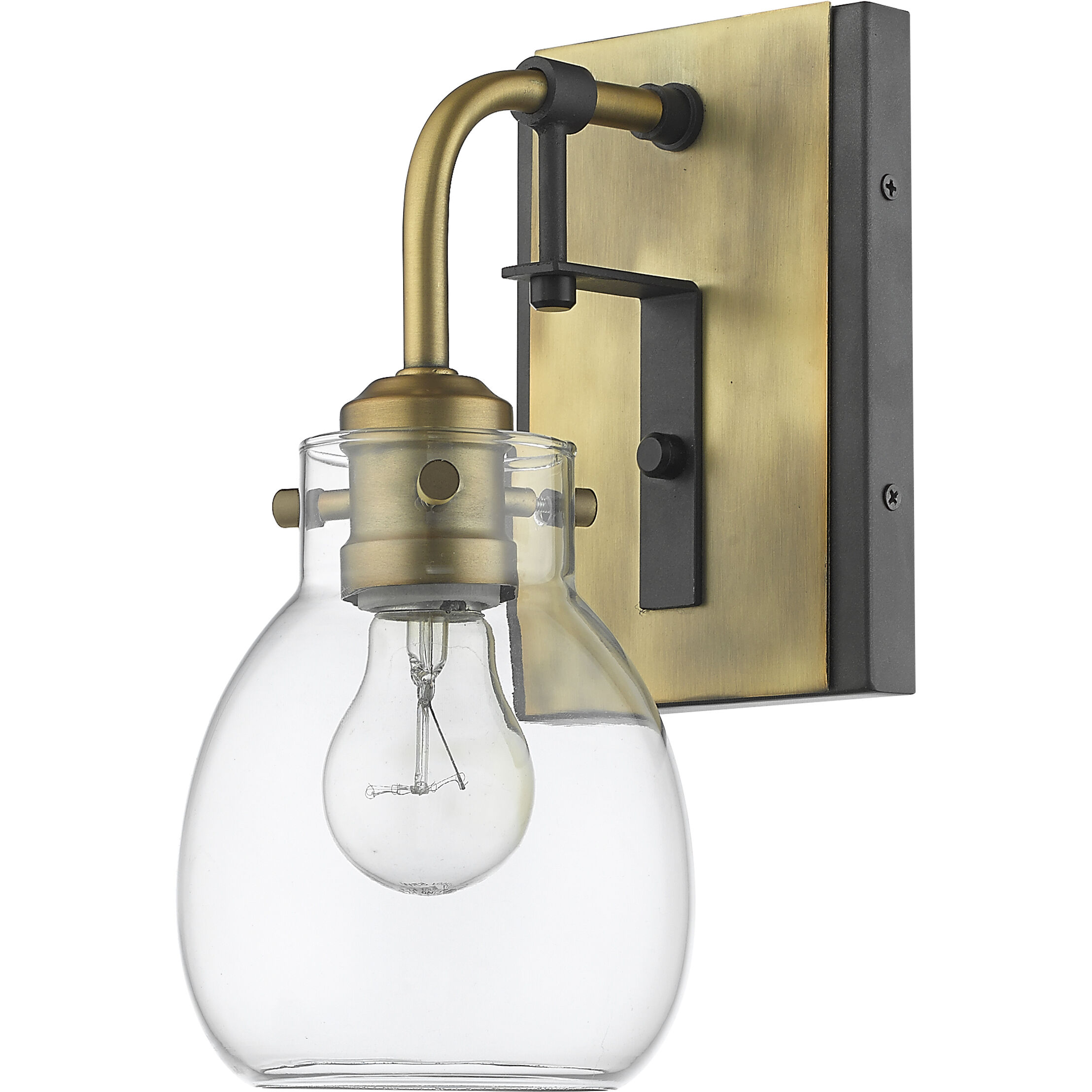 Kraken 1 Light 5.25 inch Matte Black and Olde Brass Wall Sconce Wall Light