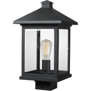 Portland 1 Light 17 inch Black Outdoor Post Mount Fixture in Clear Beveled Glass, 6.19