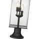 Sana 3 Light 28.5 inch Black Outdoor Pier Mounted Fixture in Seedy Glass