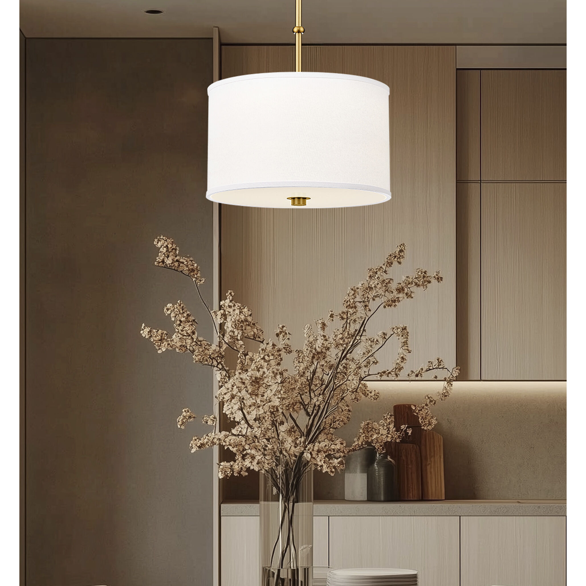 Linden LED 12 inch Modern Gold Pendant Ceiling Light