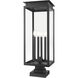 Nova 4 Light 29.25 inch Black Outdoor Pier Mounted Fixture in Clear Glass