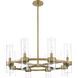 Datus 8 Light 32 inch Rubbed Brass Chandelier Ceiling Light