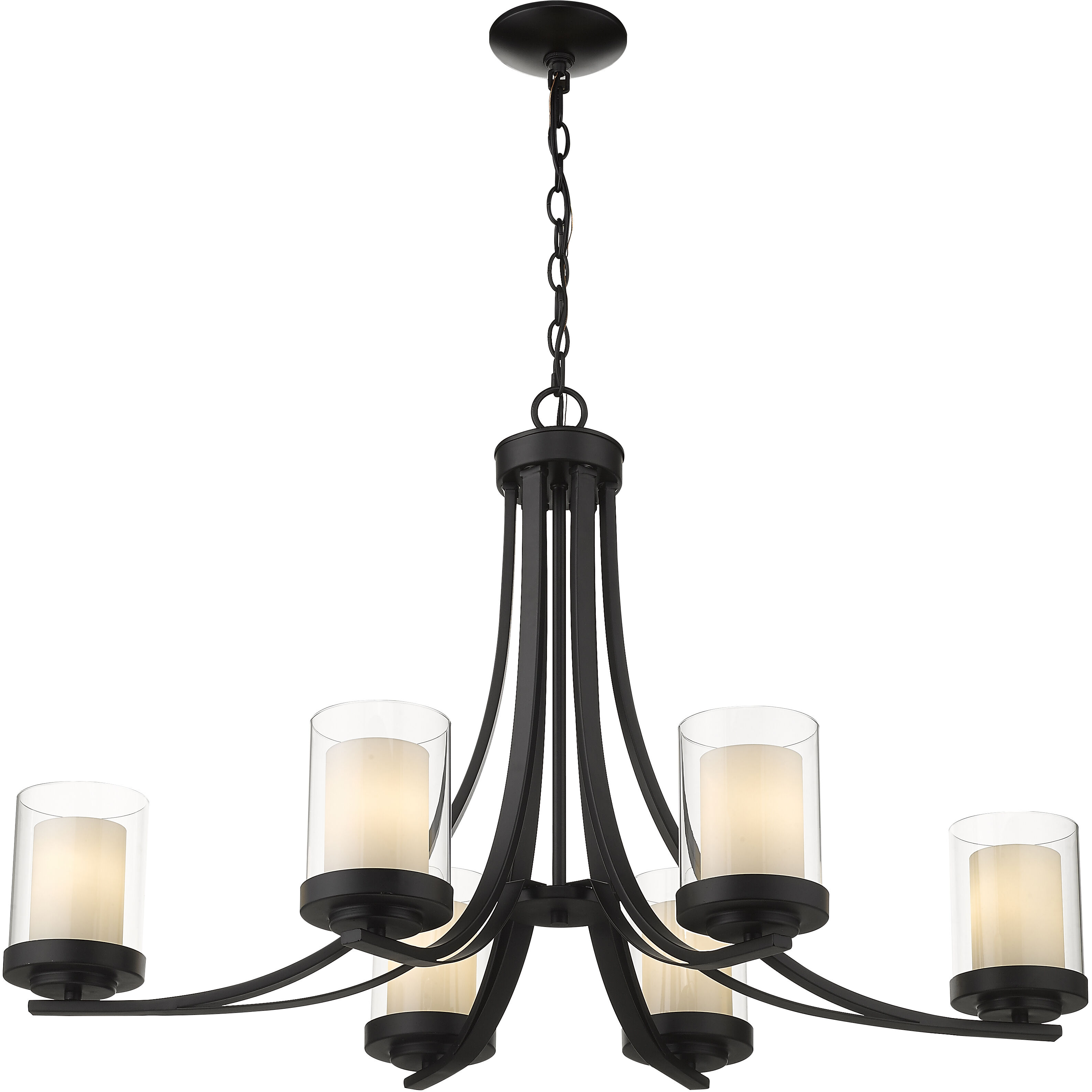 Willow 6 Light 35.25 inch Matte Black Chandelier Ceiling Light