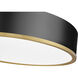 Bradley LED 20.25 inch Matte Black and Modern Gold Flush Mount Ceiling Light
