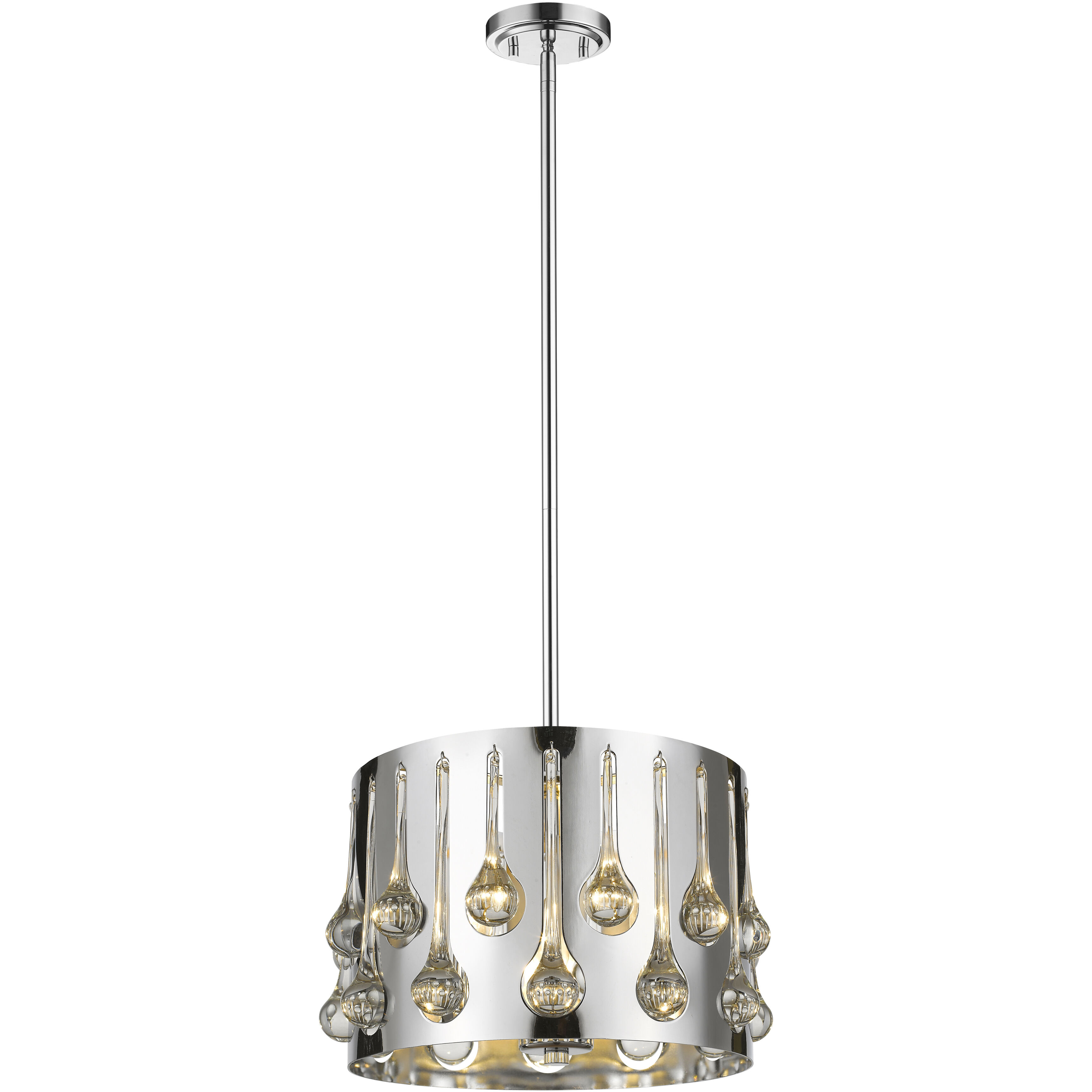 Oberon 3 Light 12.5 inch Chrome Pendant Ceiling Light