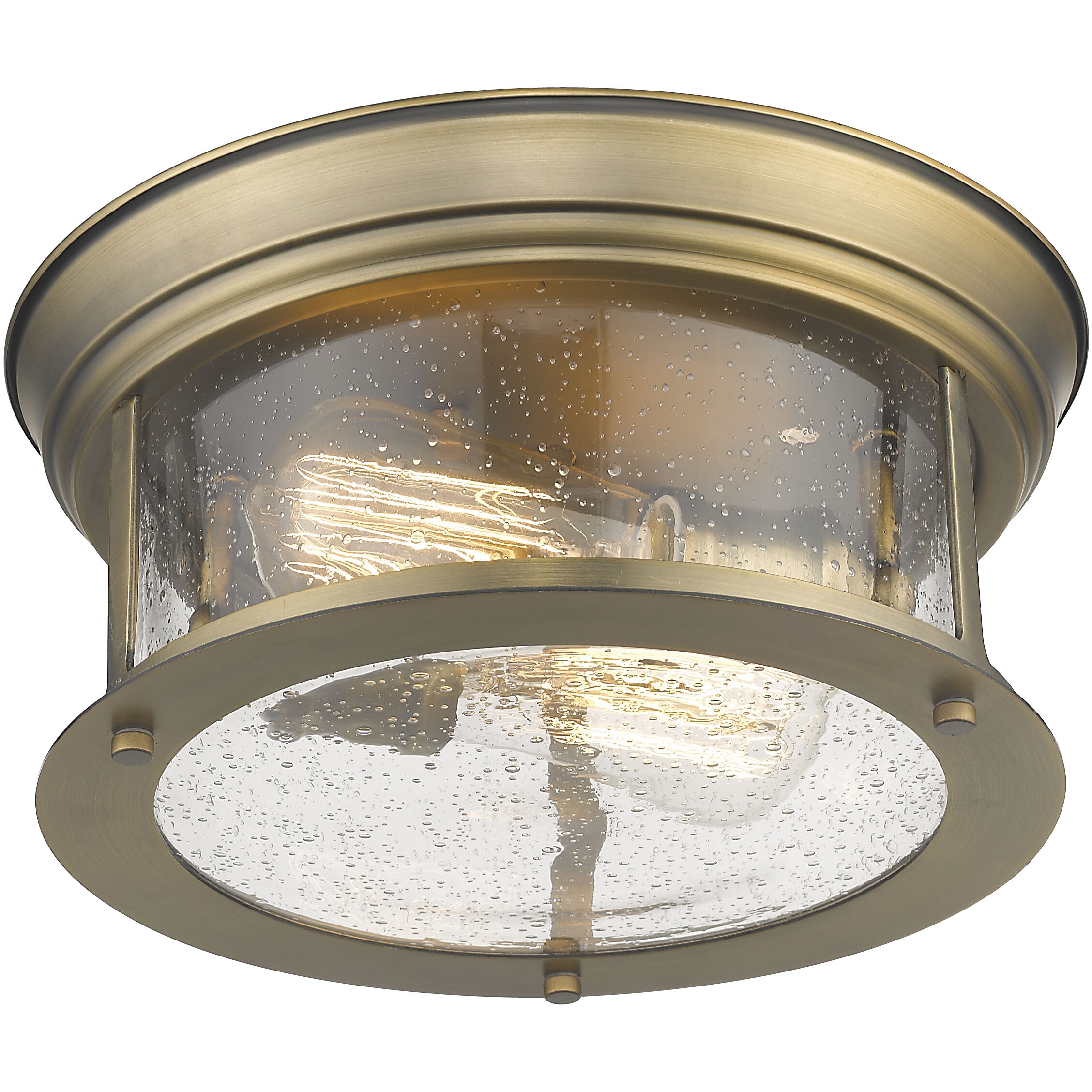 Sonna 2 Light 11 inch Heritage Brass Flush Mount Ceiling Light
