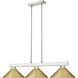 Cobalt 3 Light 46 inch Brushed Nickel Billiard Ceiling Light in Satin Gold Steel