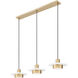 Ludo LED 52 inch Matte White and Modern Gold Linear Chandelier Ceiling Light
