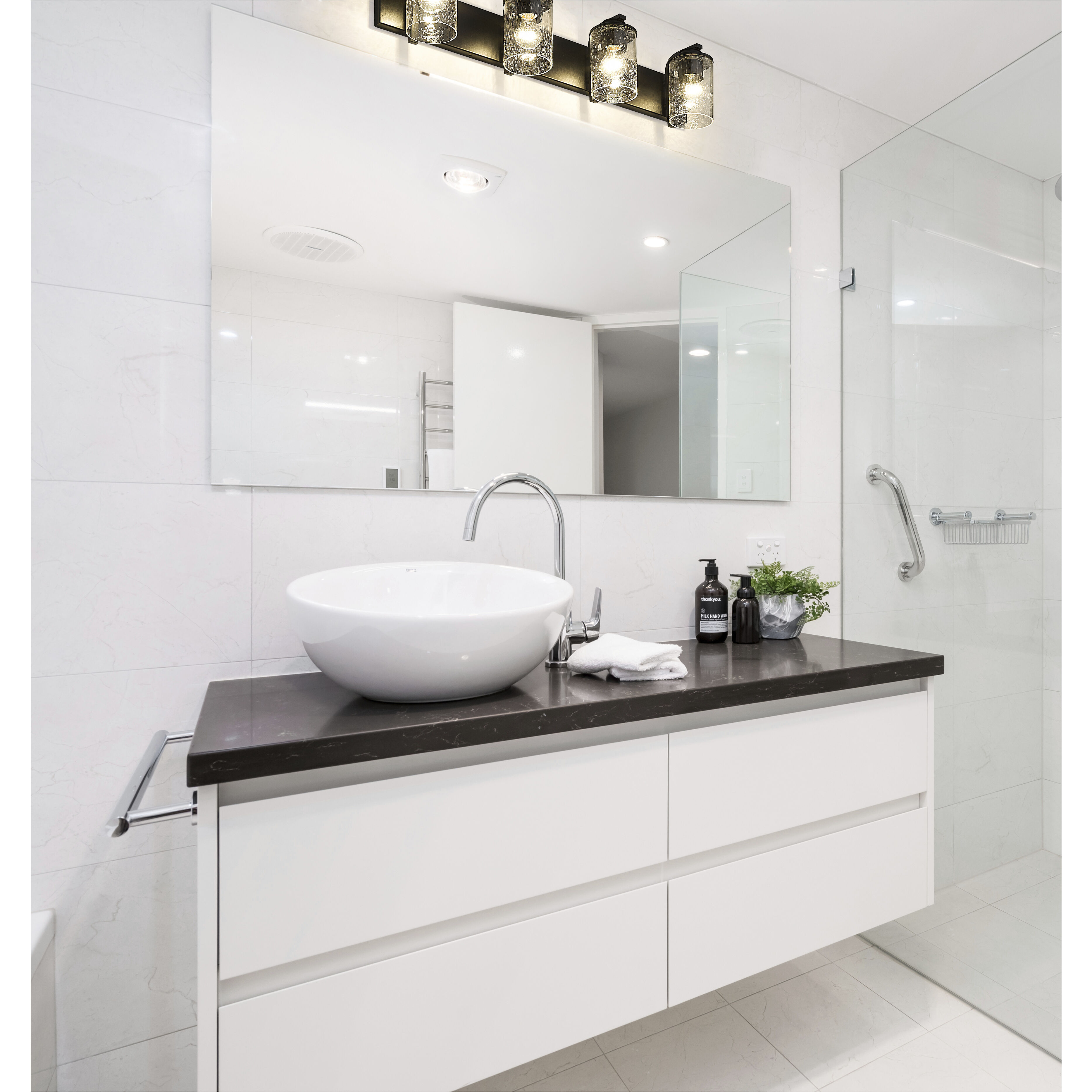 Beckett 4 Light 34 inch Matte Black Vanity Wall Light