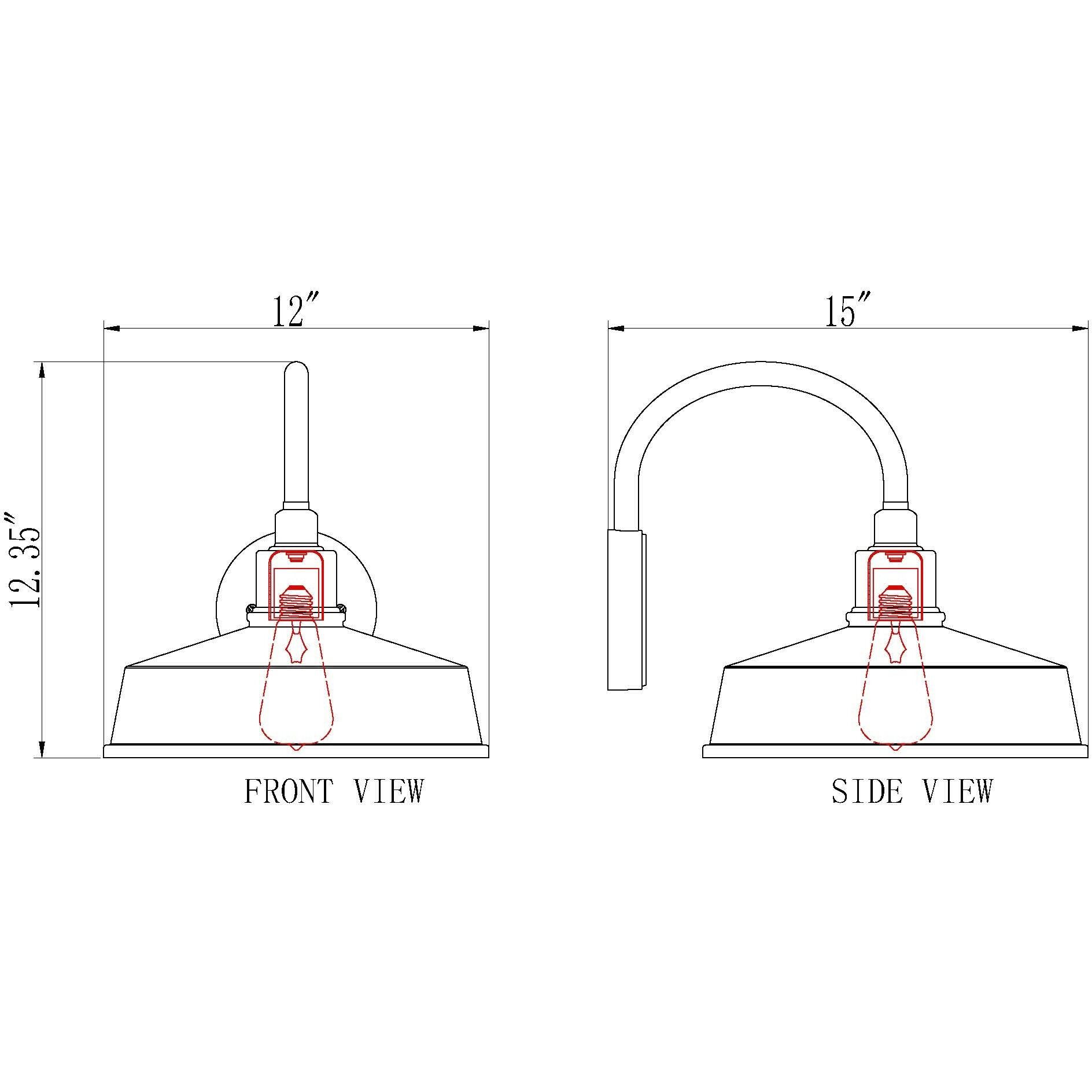 RLM 1 Light 12.5 inch Sand Black Outdoor Wall Light