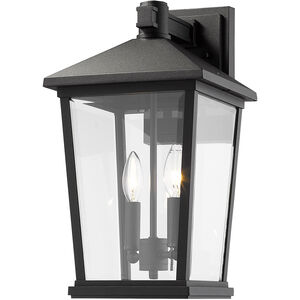 Beacon 2 Light 18 inch Black Outdoor Wall Sconce