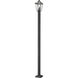 Talbot 3 Light 113.5 inch Black Outdoor Post Mounted Fixture in Clear Beveled Glass