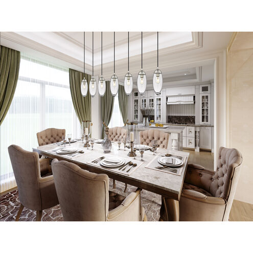 Arden 7 Light 54 inch Brushed Nickel Linear Chandelier Ceiling Light