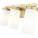 Danica 3 Light 20.5 inch Modern Gold Bath Vanity Light Wall Light