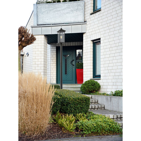 Portland 1 Light 97 inch Black Outdoor Post Mounted Fixture in Clear Beveled Glass, 21.75