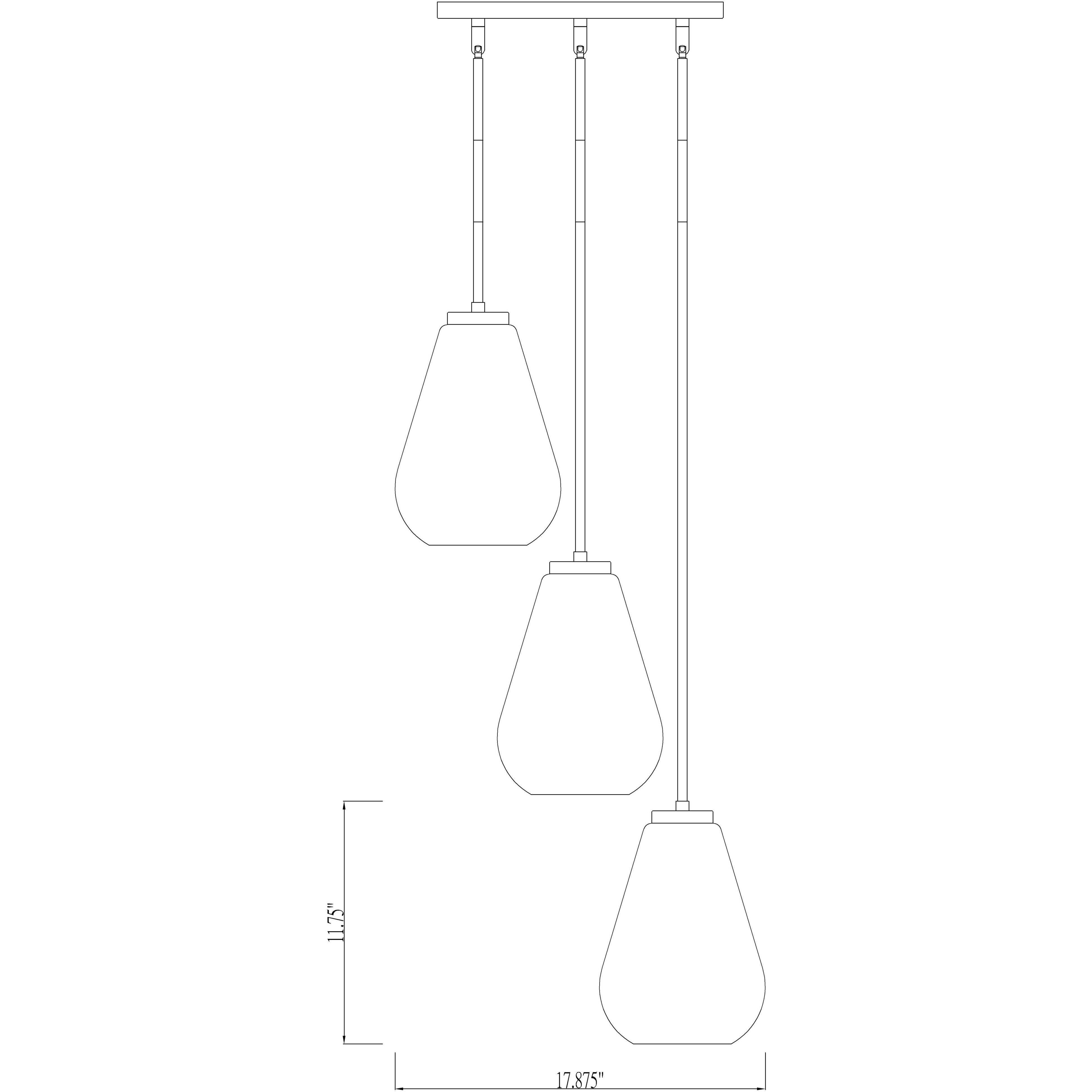 Ayra 3 Light 18 inch Brushed Nickel Chandelier Ceiling Light