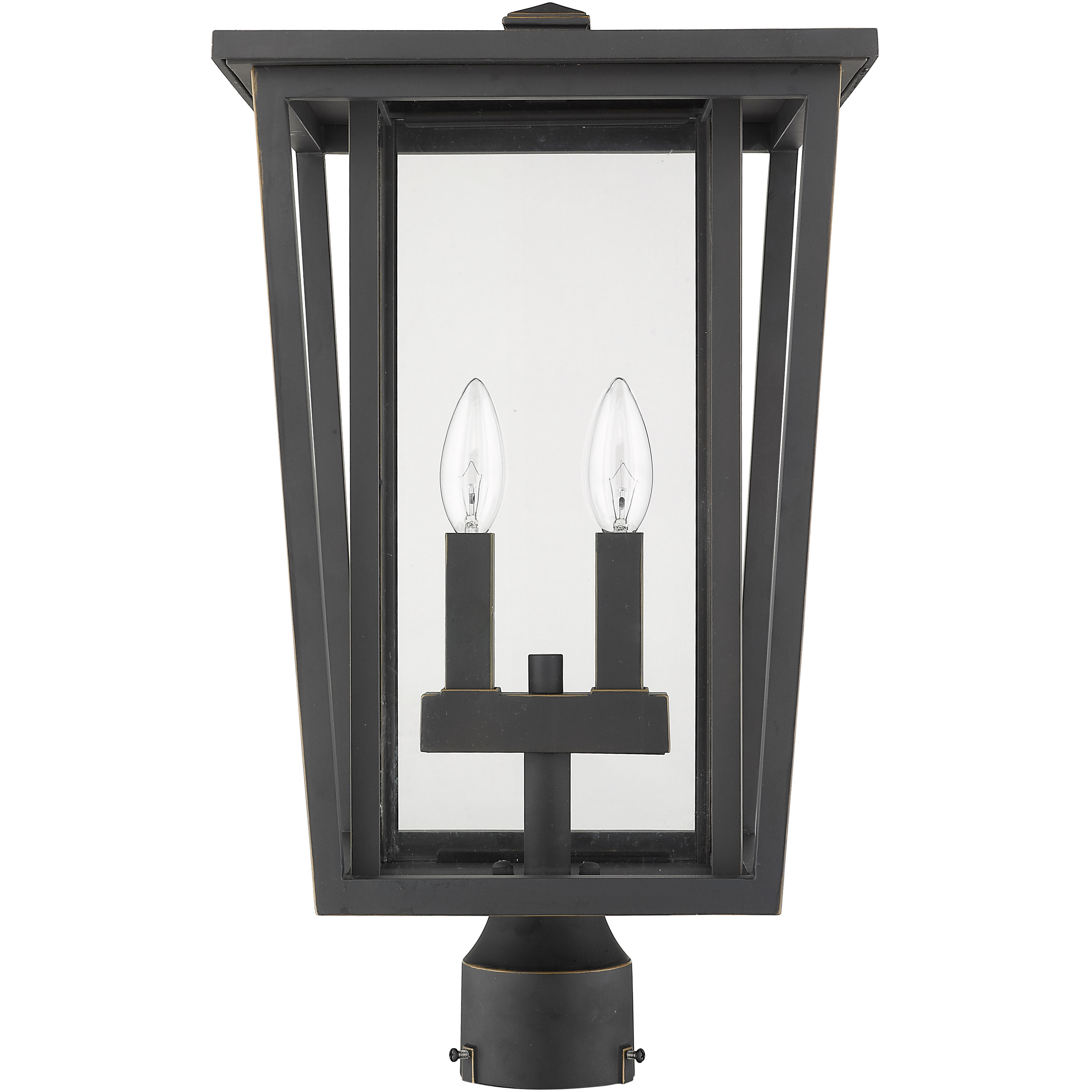 Seoul 2 Light 19.75 inch Oil Rubbed Bronze Outdoor Post Mount Fixture in 13