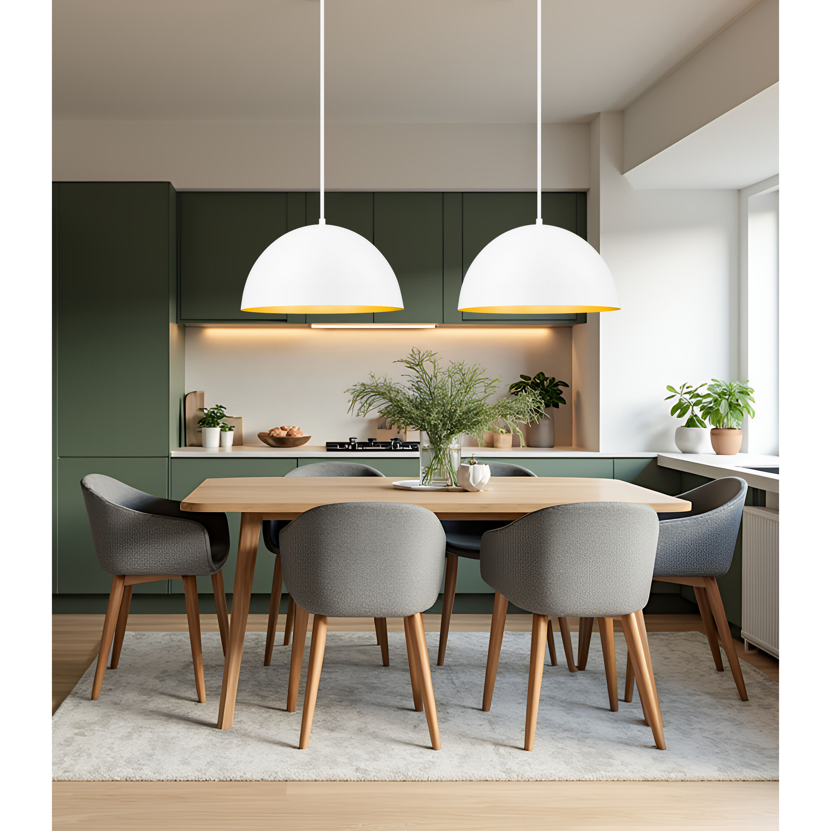 Vega Pendant Ceiling Light in Matte White
