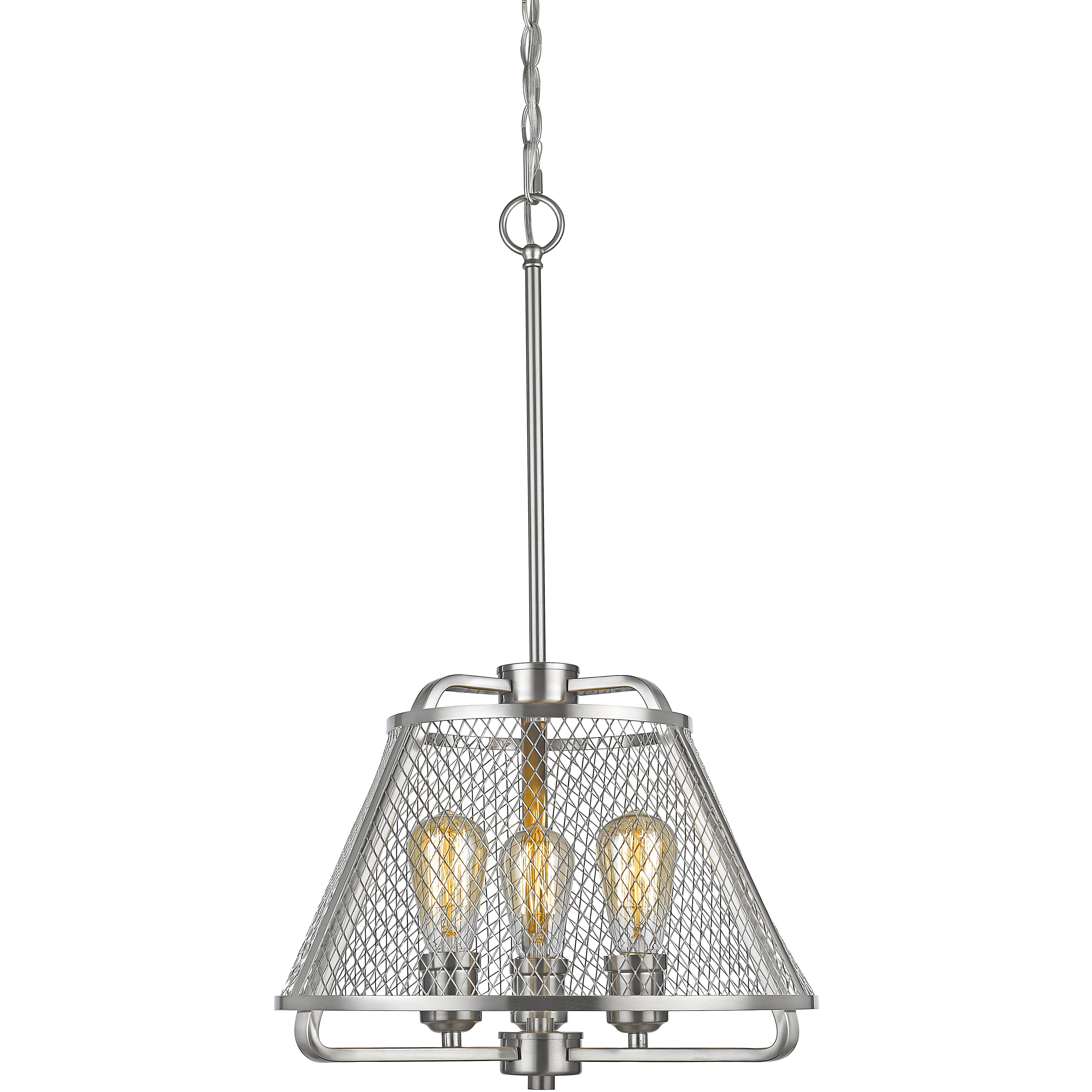 Iuka 3 Light 16 inch Brushed Nickel Pendant Ceiling Light in Brushed Nickel Steel