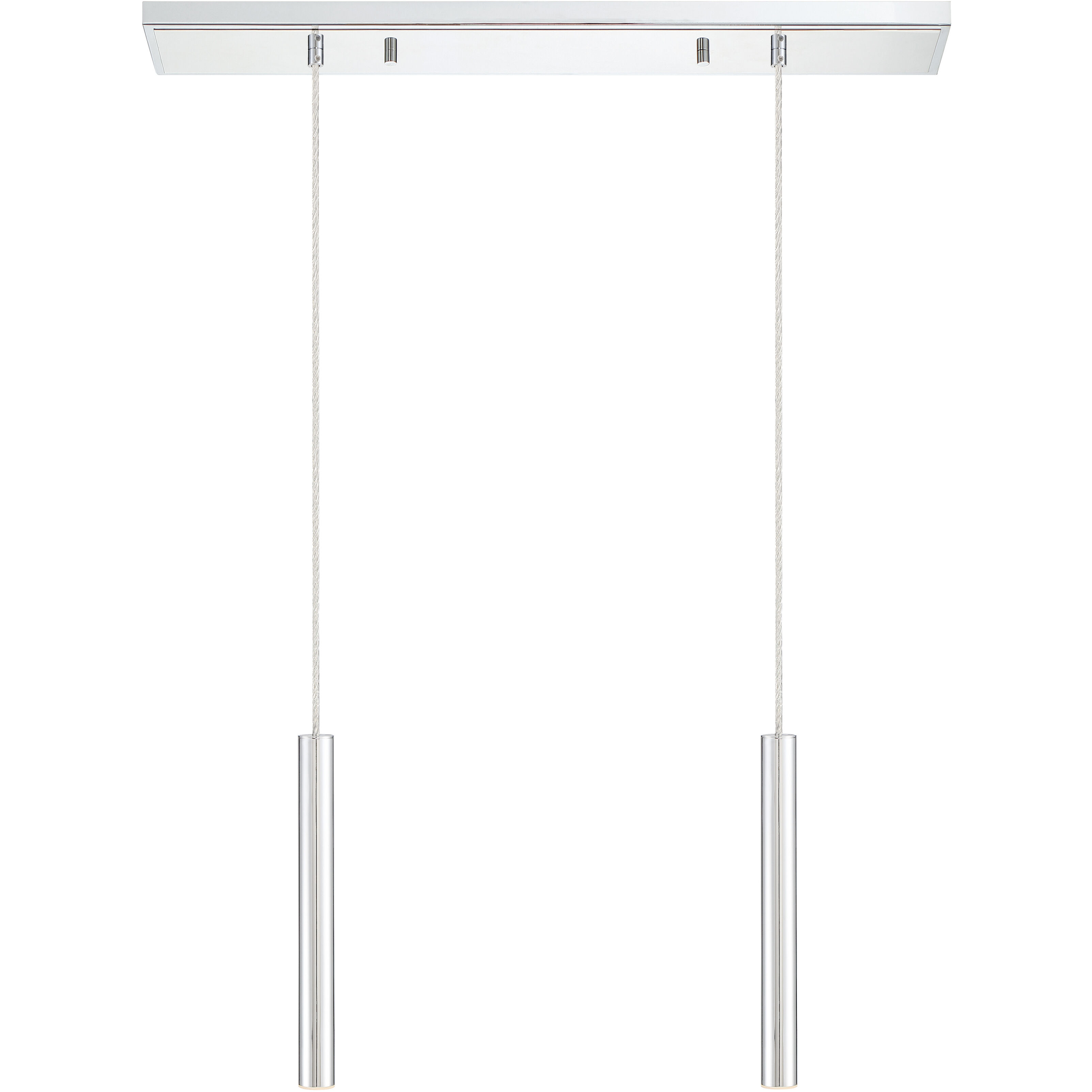 Forest LED 30 inch Chrome Linear Chandelier Ceiling Light in 2, 11, Chrome Steel