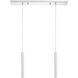 Forest LED 30 inch Chrome Linear Chandelier Ceiling Light in 2, 11, Chrome Steel
