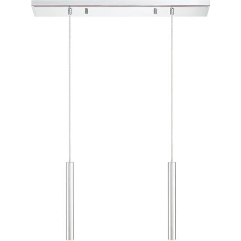 Forest LED 30 inch Chrome Linear Chandelier Ceiling Light in 2, 11, Chrome Steel
