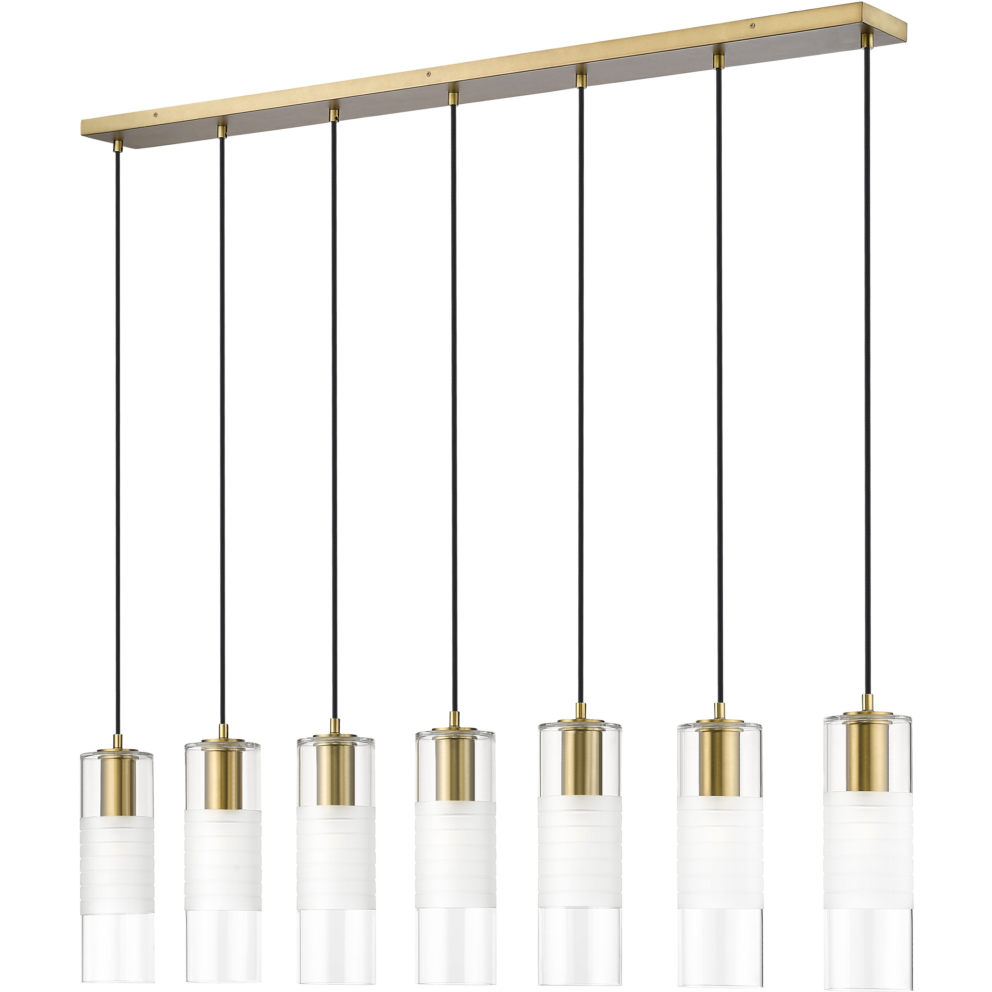 Alton 7 Light 54 inch Modern Gold Linear Chandelier Ceiling Light