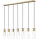 Alton 7 Light 54 inch Modern Gold Linear Chandelier Ceiling Light