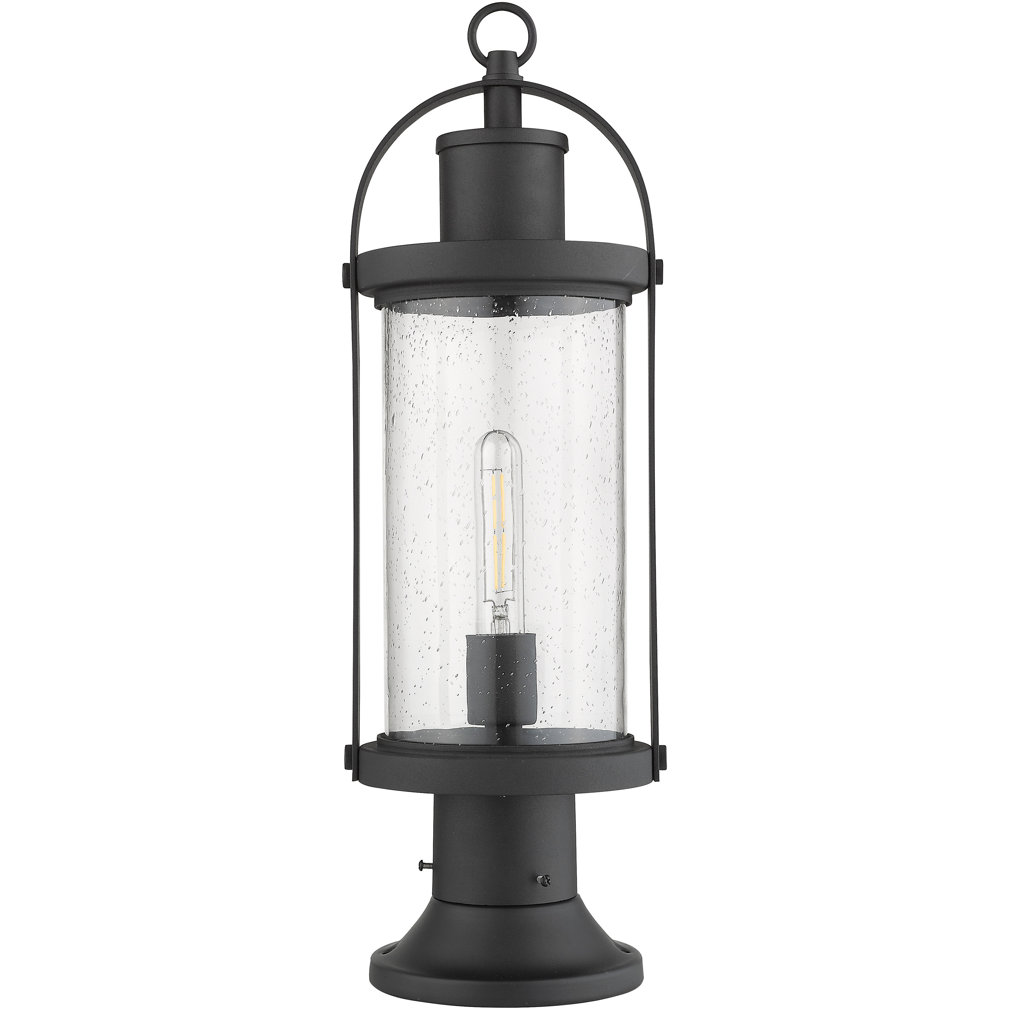 Roundhouse 1 Light 22.5 inch Black Outdoor Pier Mounted Fixture