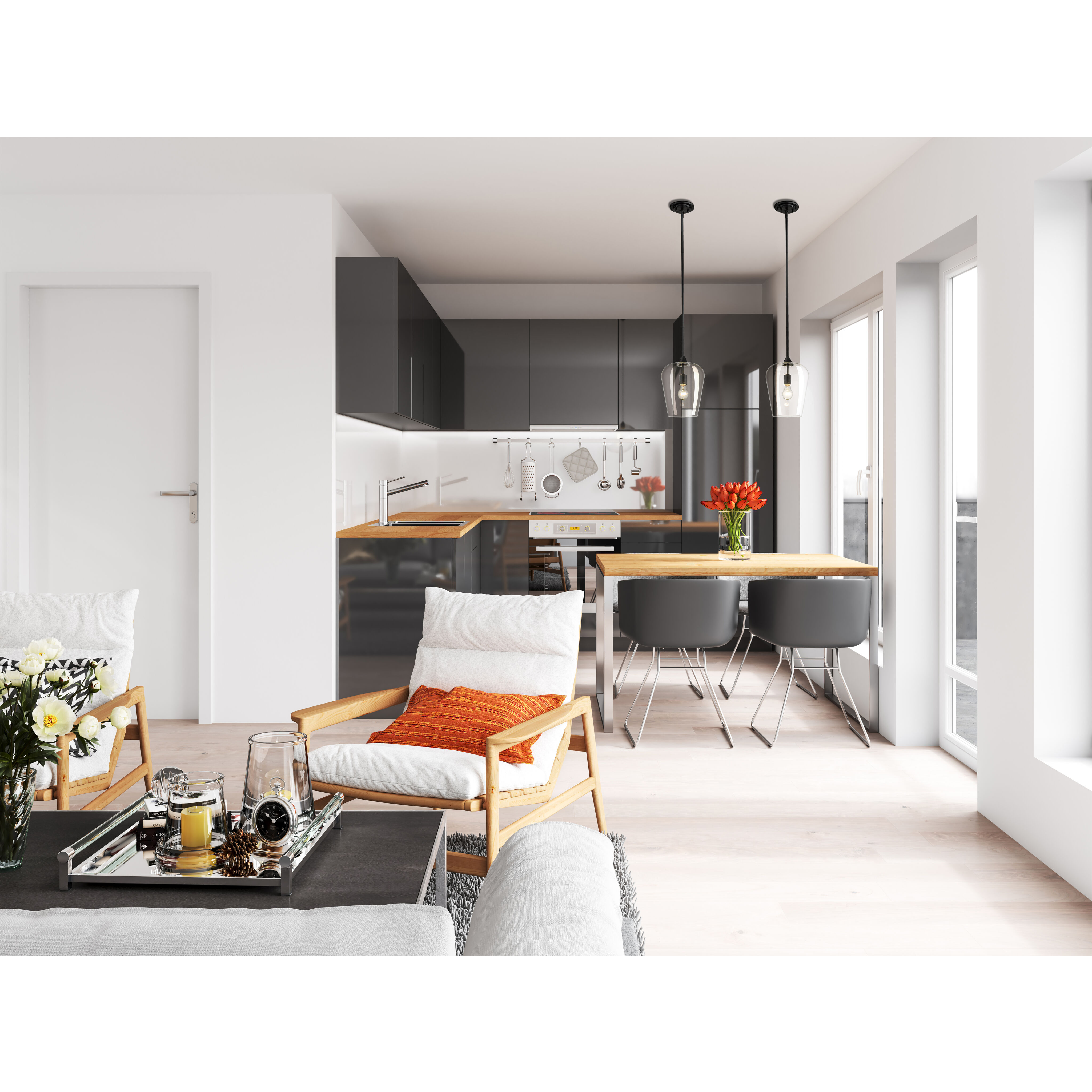 Joliet 1 Light 9 inch Matte Black Pendant Ceiling Light