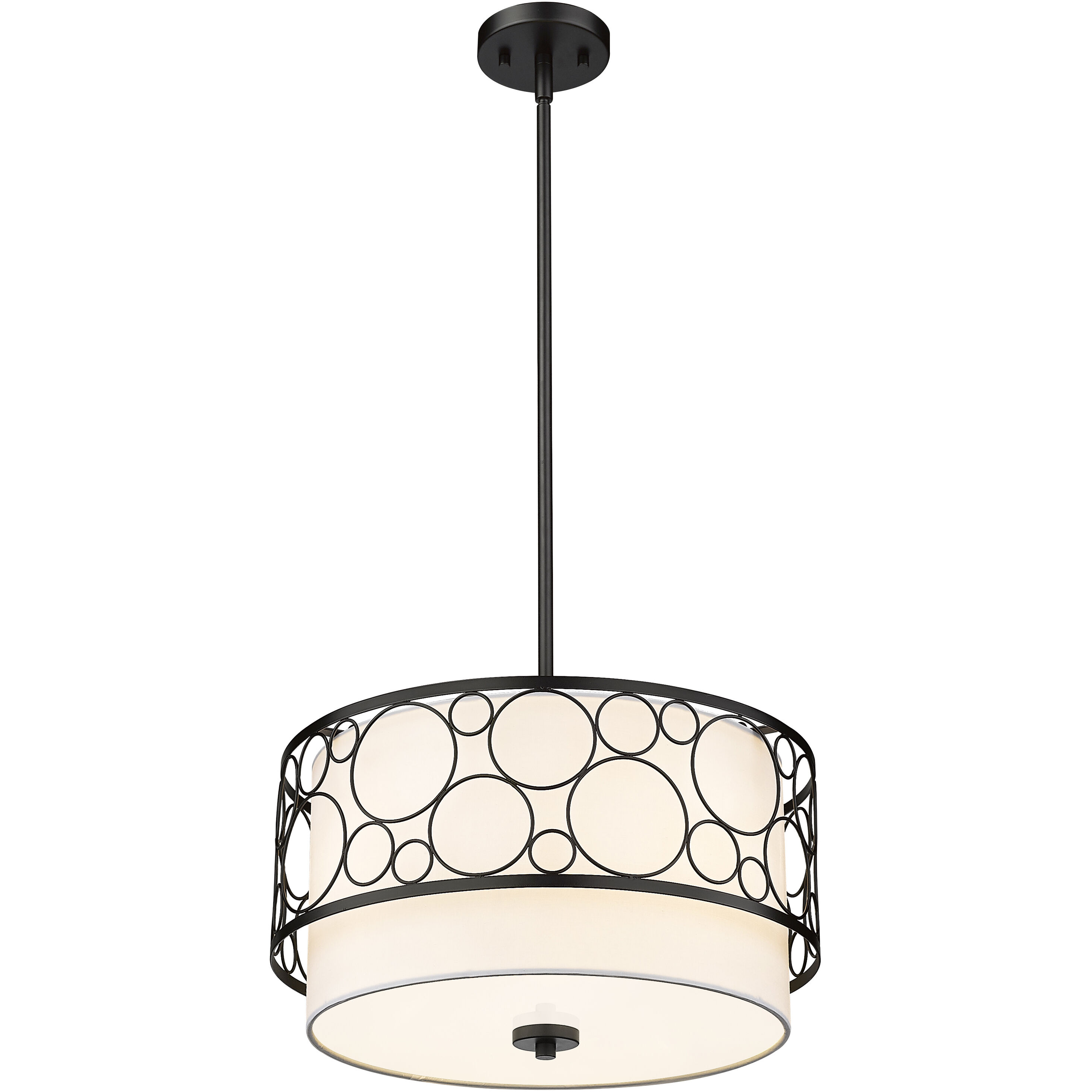 Kendall 3 Light 17 inch Matte Black Pendant Ceiling Light